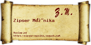 Zipser Mónika névjegykártya